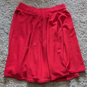 Flared Midi Skirt in Vibrant Red